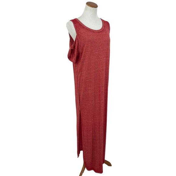 NWT Free People Casual Cold Shoulder Side Slits Relaxed Boho Jersey Maxi Dress - Picture 6 of 16